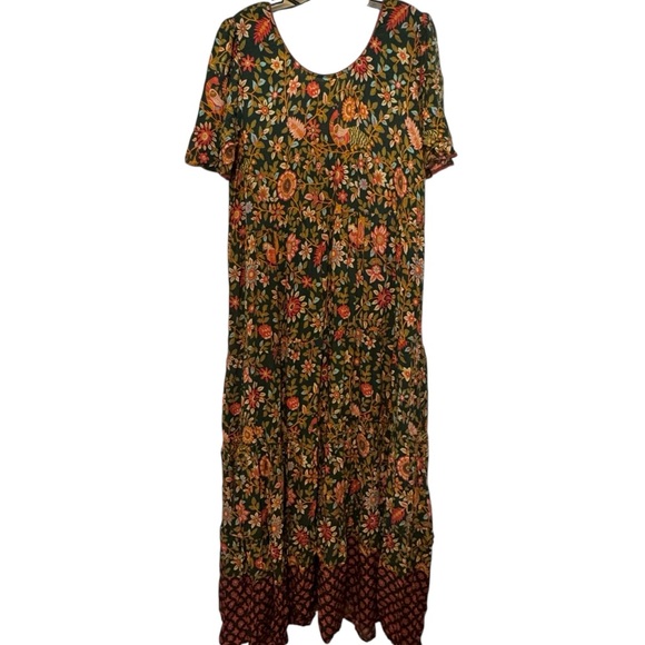NATURAL LIFE Floral Maxi Dress - Green and Orange - Picture 6 of 9